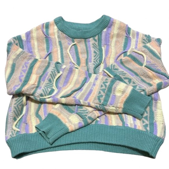 Forever 21 Sweaters - Forever 21 Pastel COOGI style knit Striped Crewneck Sweater